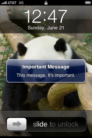 MobileMe message