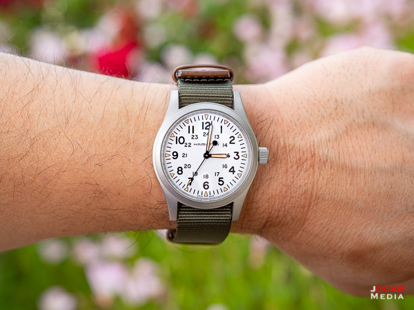 Hamilton white online face watch